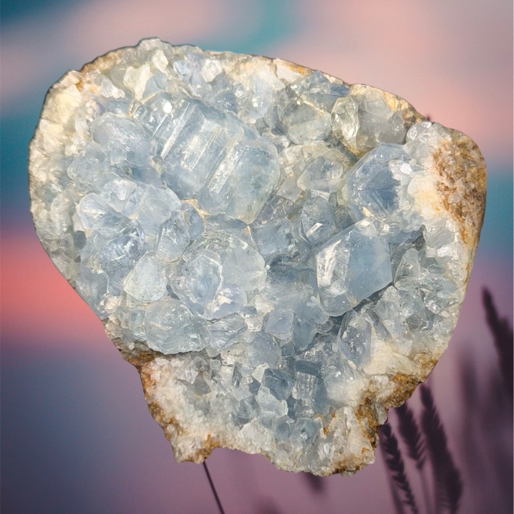 Blue Celestite raw cluster